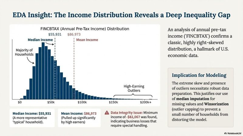 Income distribution chart from the household financial vulnerability capstone