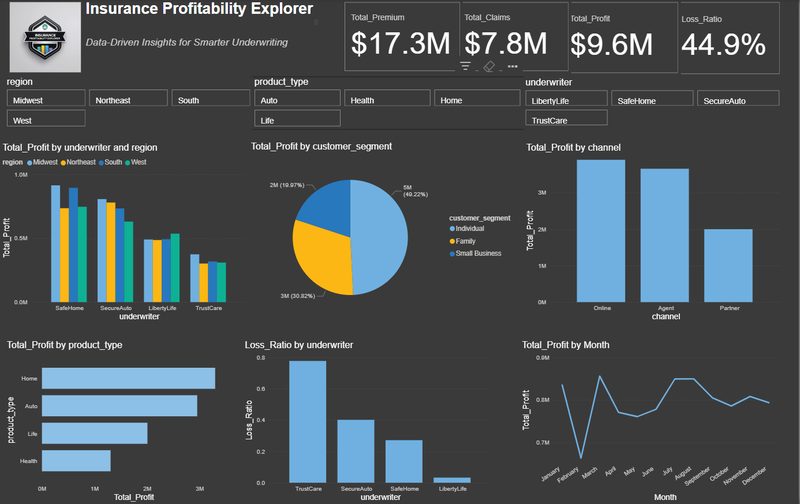 Insurance Profitability Explorer Power BI dashboard